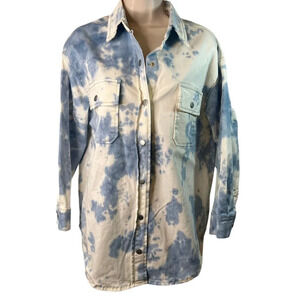 Davi and‎ Dani Bleached Oversized Boho Jean Jacket Size Small